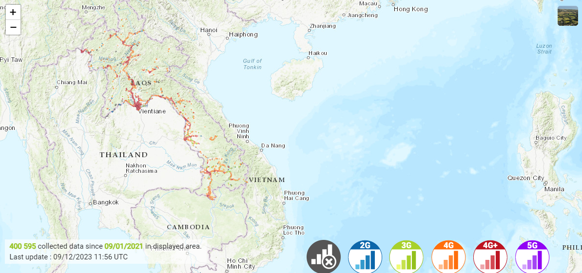 Lao Telecom - Coverage maps