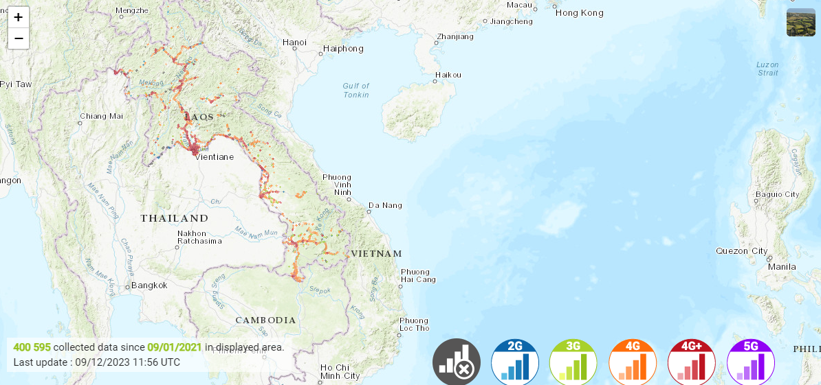 Lao Telecom - Mapas de cobertura