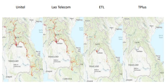 Mapas de Cobertura Mejores Operadores Móviles en Laos