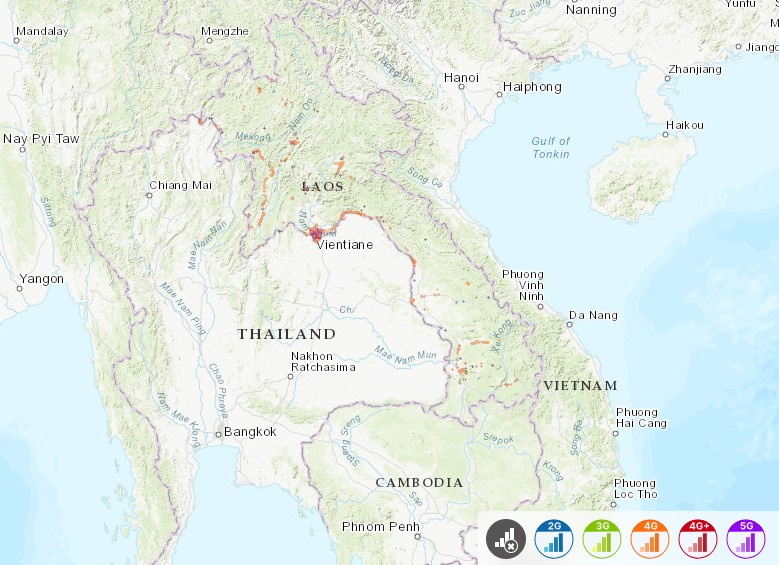 ETL Network coverage in Laos